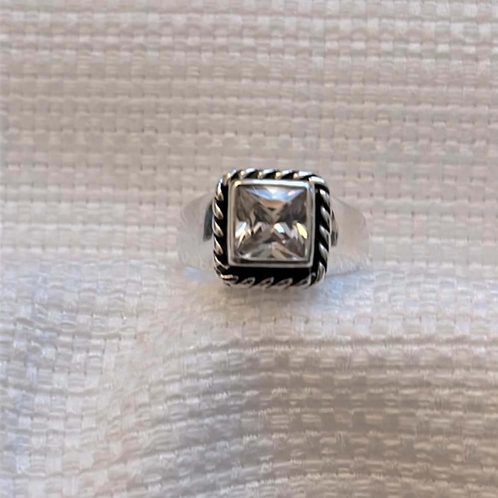 SILPADA STERLING SILVER AND CUBIC ZIRCONIA RING SZ 8
